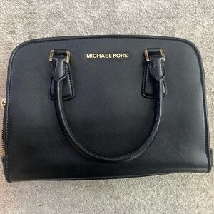 Michael Kors Black Satchel with Gold Details